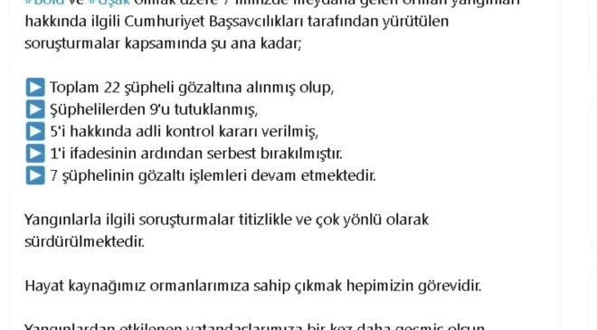 Orman Yangınlarıyla İlgili 22 Şüpheli Gözaltına Alındı